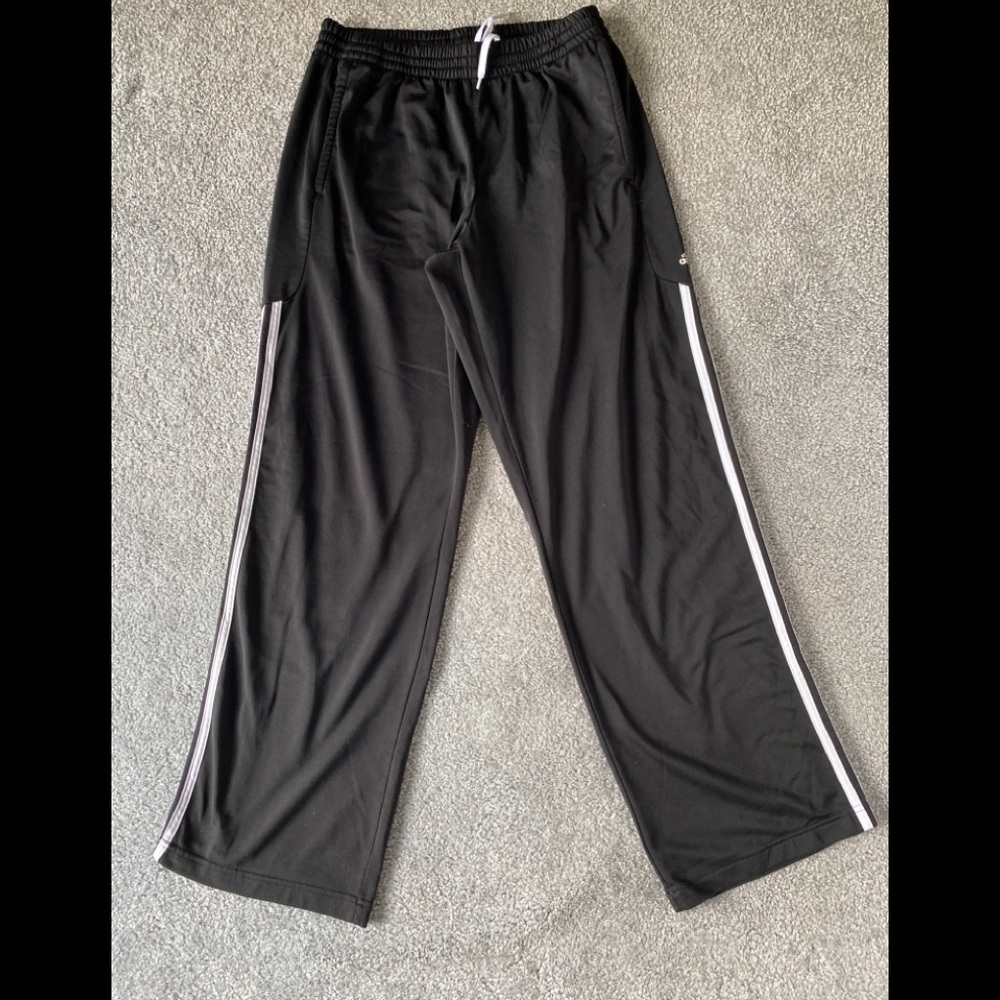 Vintage straight legs Adidas Men’s Athletic Pants Black white Stripes M